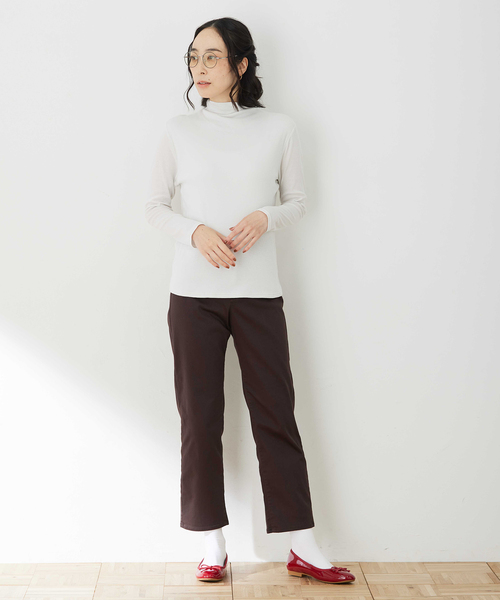 DECOY SINCE 1981（デコイシンスイチキュウハチイチ）の「コットンガーゼハイネック【綿100%】（Tシャツ/カットソー・レディース・サックスブルー/ホワイト/ネイビー/グレー・M/L）」の18枚目の写真