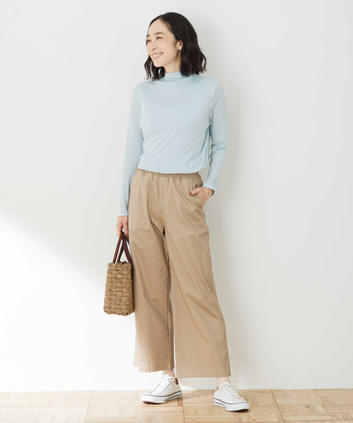 DECOY SINCE 1981（デコイシンスイチキュウハチイチ）の「コットンガーゼハイネック【綿100%】（Tシャツ/カットソー・レディース・サックスブルー/ホワイト/ネイビー/グレー・M/L）」の19枚目の写真