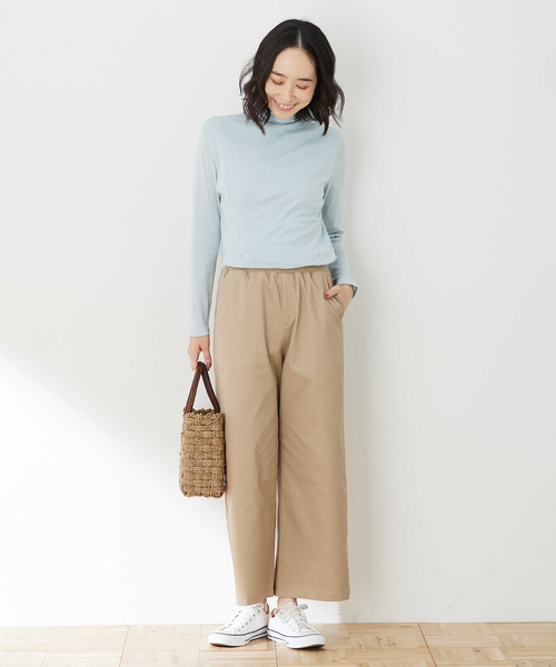 DECOY SINCE 1981（デコイシンスイチキュウハチイチ）の「コットンガーゼハイネック【綿100%】（Tシャツ/カットソー・レディース・サックスブルー/ホワイト/ネイビー/グレー・M/L）」の20枚目の写真