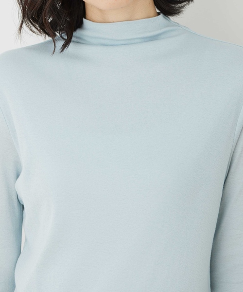 DECOY SINCE 1981（デコイシンスイチキュウハチイチ）の「コットンガーゼハイネック【綿100%】（Tシャツ/カットソー・レディース・サックスブルー/ホワイト/ネイビー/グレー・M/L）」の21枚目の写真