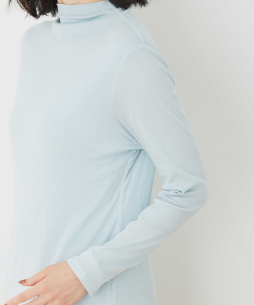 DECOY SINCE 1981（デコイシンスイチキュウハチイチ）の「コットンガーゼハイネック【綿100%】（Tシャツ/カットソー・レディース・サックスブルー/ホワイト/ネイビー/グレー・M/L）」の22枚目の写真