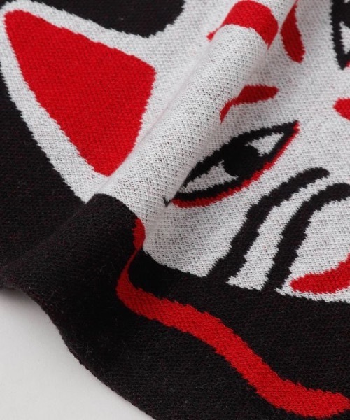 カヤ(カヤ)の「【カヤ】狐面腹巻き Lサイズ(その他アンダーウェア/インナー・メンズ・ブラック×レッド・FREE)」の4枚目の写真
