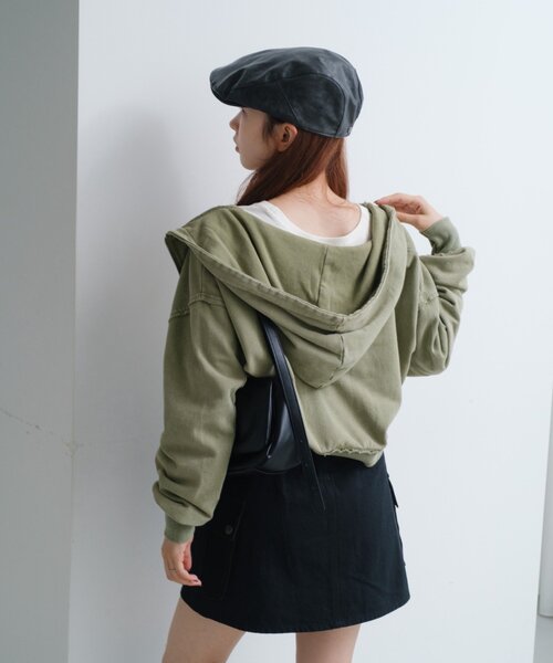 セール】【S.Mサイズ展開】ダブルZIPスウェットパーカー