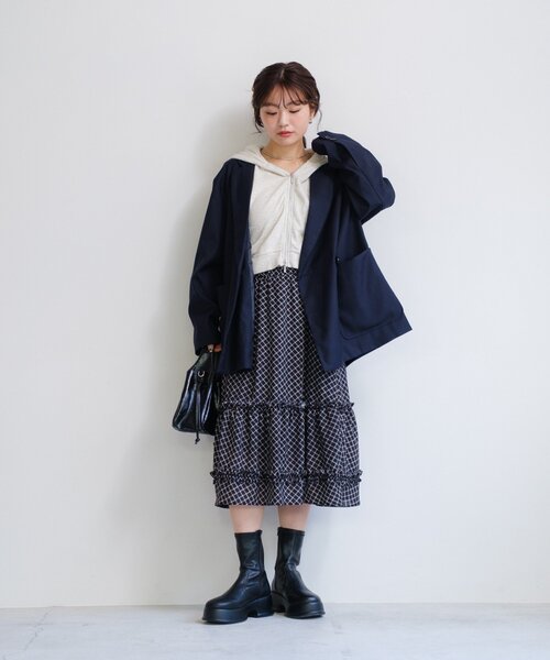 Kastane(カスタネ)の「【S.Mサイズ展開】ダブルZIPスウェットパーカー(パーカー・レディース・ホワイト/カーキ/ブラウン・SMALL/MEDIUM)」の21枚目の写真