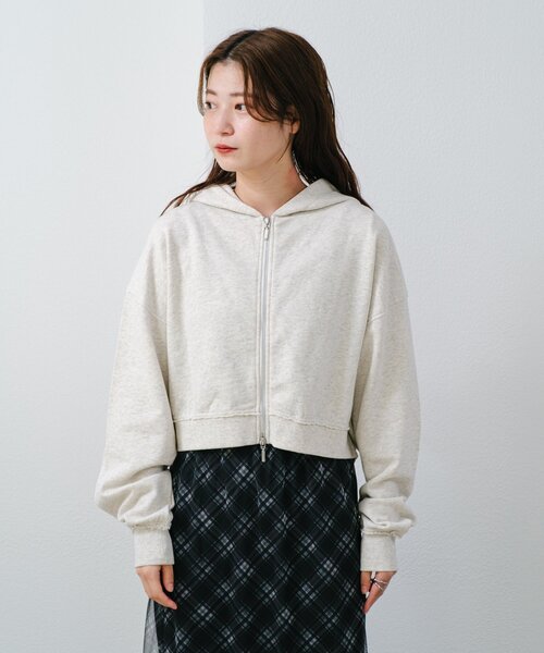 セール】【S.Mサイズ展開】ダブルZIPスウェットパーカー