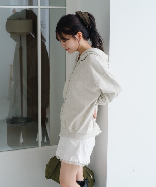 セール】【S.Mサイズ展開】ダブルZIPスウェットパーカー