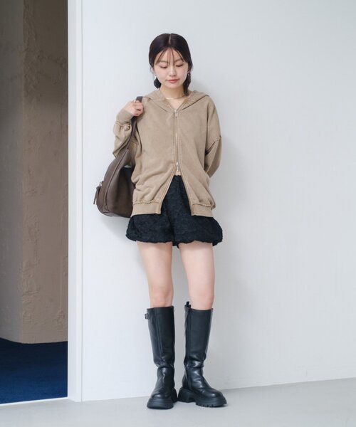 セール】【S.Mサイズ展開】ダブルZIPスウェットパーカー