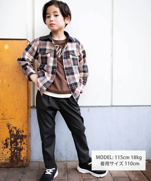 WASK(ワスク)の「配色胸ポケットカルゼチェックシャツ(100~160cm)(シャツ/ブラウス・キッズ・ブルー系その他2・160cm/140cm/150cm)」の2枚目の写真