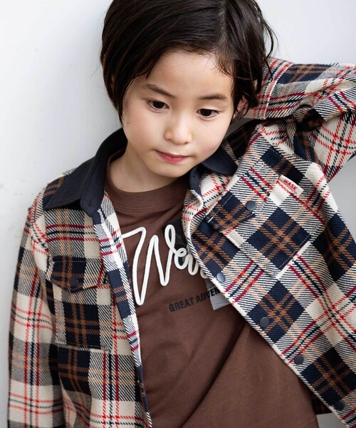 WASK(ワスク)の「配色胸ポケットカルゼチェックシャツ(100~160cm)(シャツ/ブラウス・キッズ・ブルー系その他2・160cm/140cm/150cm)」の3枚目の写真