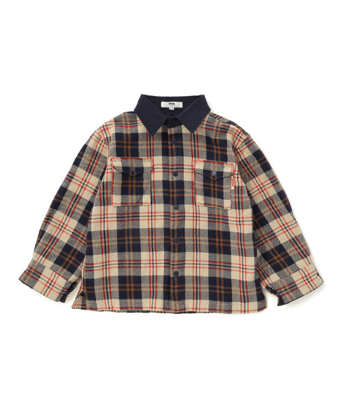 WASK(ワスク)の「配色胸ポケットカルゼチェックシャツ(100~160cm)(シャツ/ブラウス・キッズ・ブルー系その他2・160cm/140cm/150cm)」の4枚目の写真