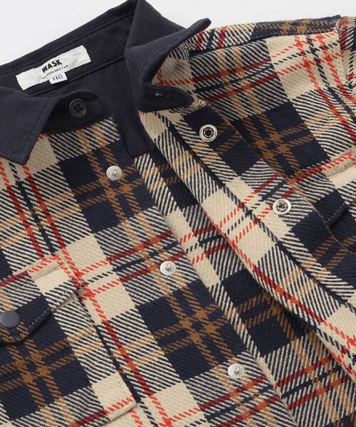 WASK(ワスク)の「配色胸ポケットカルゼチェックシャツ(100~160cm)(シャツ/ブラウス・キッズ・ブルー系その他2・160cm/140cm/150cm)」の9枚目の写真