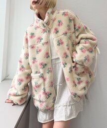 w closet | 花柄ボアラインブルゾン(ブルゾン)