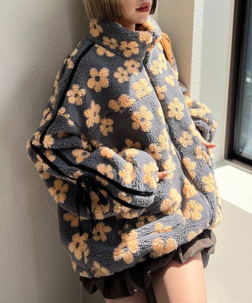 花柄ボアラインブルゾン（ブルゾン）｜w closet（ダブルクローゼット