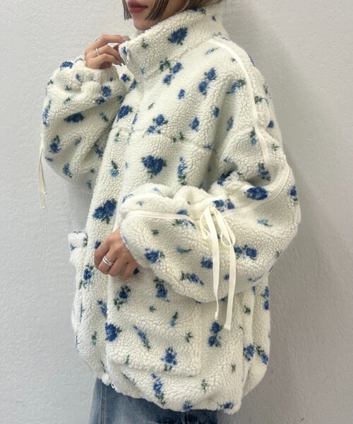 花柄ボアラインブルゾン（ブルゾン）｜w closet（ダブル