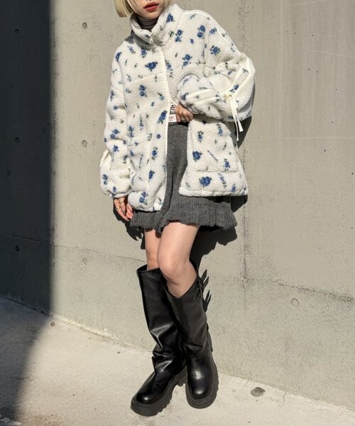 花柄ボアラインブルゾン（ブルゾン）｜w closet（ダブルクローゼット