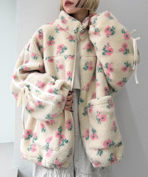 花柄ボアラインブルゾン（ブルゾン）｜w closet（ダブルクローゼット