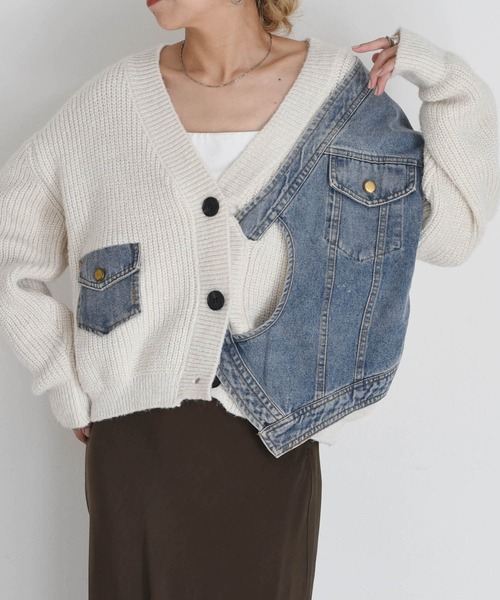 【新品未使用】Eimee Law エイミーロウ　チュール　七分袖カーディガン　M 新品未使用】Eimee Law エイミーロウ チュール 七分袖