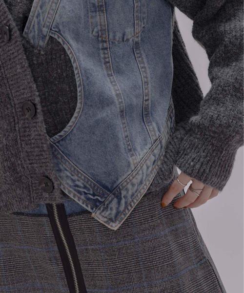 最終価格❣️イシカワラボ　ニットドッキングドロストカーデ　LHELBIE デニムドッキングニットカーデ Eimee Law│Eimee Law & LHELBIE