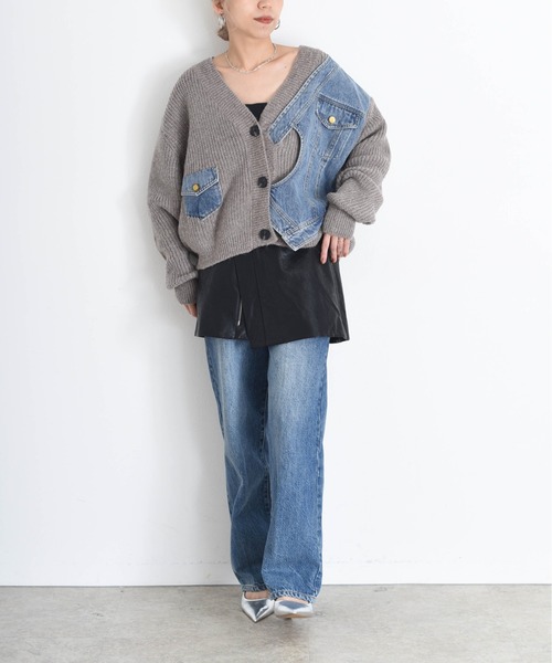 最終価格❣️イシカワラボ　ニットドッキングドロストカーデ　LHELBIE 最終価格❣️イシカワラボ ニットドッキングドロストカーデ LHELBIE