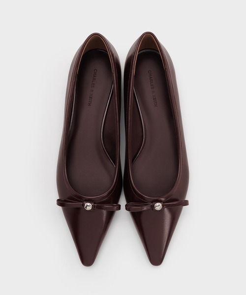 CHARLES & KEITH(チャールズ & キース)の「フェルトボウ メタリックアクセントポインテッドトゥ バレエフラット(バレエシューズ・レディース・ダークグレー/マルーン・25.5cm/25cm/24.5cm/23.5cm/23cm/22.5cm)」の6枚目の写真