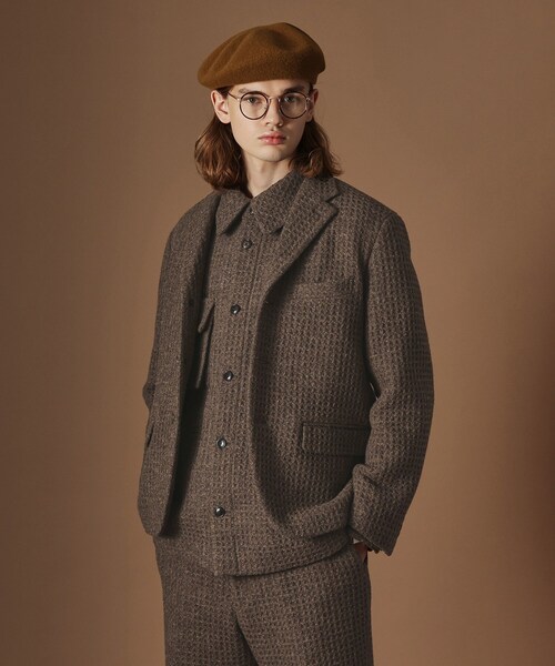 セール】【Sサイズ～】ウール混ワッフルジャケット（テーラード