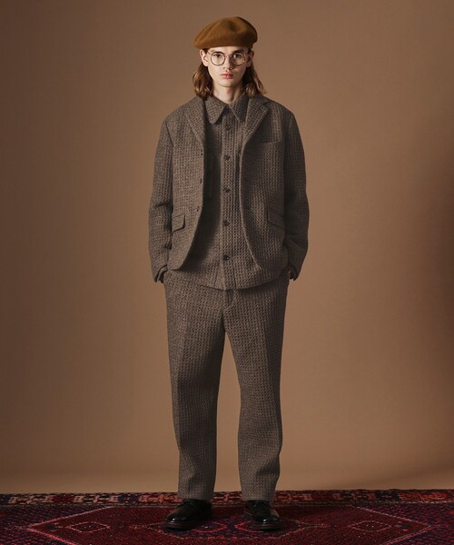 セール】【Sサイズ～】ウール混ワッフルジャケット（テーラード