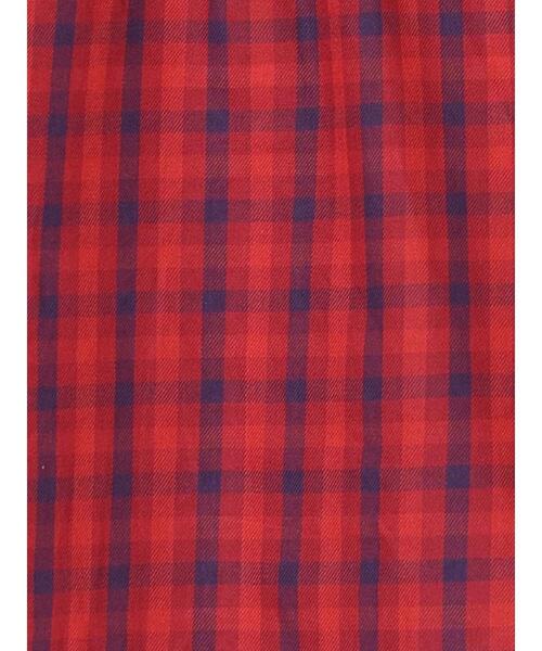 Samansa Mos2 Lagom（サマンサモスモスラーゴム）の「チェックバンドカラーシャツ（シャツ/ブラウス・キッズ・レッド/キャメル・100/110/120/95/130）」の8枚目の写真