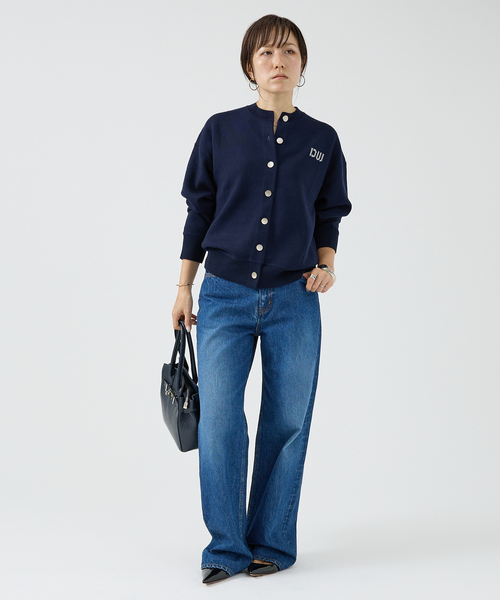 DESIGNWORKS（デザインワークス）の「ダブルフェイスクルーネックカーディガン（カーディガン/ボレロ・レディース・ネイビー/グレー・38）」の4枚目の写真