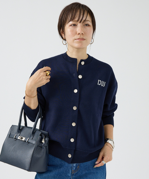 DESIGNWORKS（デザインワークス）の「ダブルフェイスクルーネックカーディガン（カーディガン/ボレロ・レディース・ネイビー/グレー・38）」の5枚目の写真