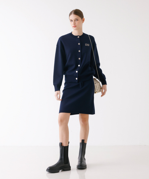 DESIGNWORKS（デザインワークス）の「ダブルフェイスクルーネックカーディガン（カーディガン/ボレロ・レディース・ネイビー/グレー・38）」の6枚目の写真