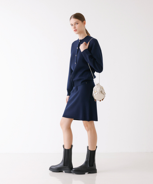 DESIGNWORKS（デザインワークス）の「ダブルフェイスクルーネックカーディガン（カーディガン/ボレロ・レディース・ネイビー/グレー・38）」の7枚目の写真