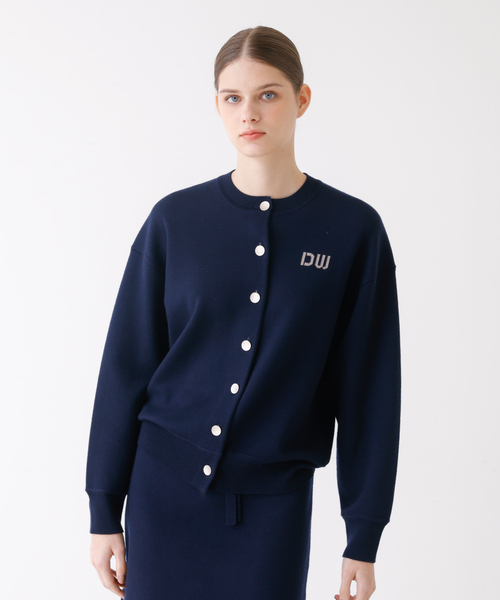 DESIGNWORKS（デザインワークス）の「ダブルフェイスクルーネックカーディガン（カーディガン/ボレロ・レディース・ネイビー/グレー・38）」の9枚目の写真