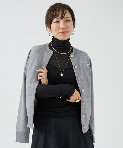 DESIGNWORKS（デザインワークス）の「ダブルフェイスクルーネックカーディガン（カーディガン/ボレロ・レディース・ネイビー/グレー・38）」の12枚目の写真