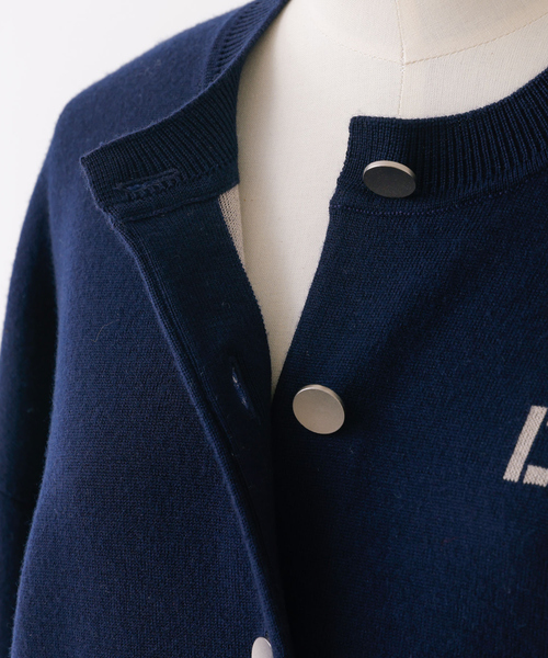 DESIGNWORKS（デザインワークス）の「ダブルフェイスクルーネックカーディガン（カーディガン/ボレロ・レディース・ネイビー/グレー・38）」の19枚目の写真