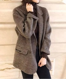 グレンチェックダブルブレストジャケット