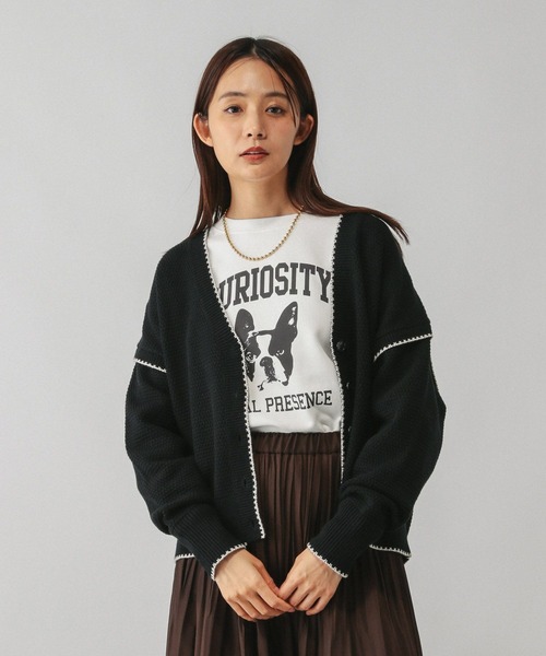 セール】毛玉になりにくいステッチカーディガン/494140（カーディガン