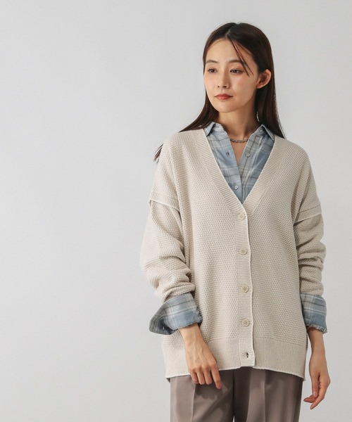 GLOBAL WORK(グローバルワーク)の「毛玉になりにくいステッチカーディガン/494140(カーディガン/ボレロ・レディース・アイボリー/ブラック/ワインレッド・REGULAR/SHORT)」の17枚目の写真