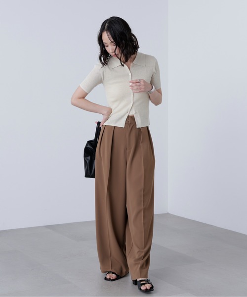 FREE'S MART（フリーズマート）の「◇【追加生産予約】【はかな企画】【低身長向けXXSあり】2タックハイウエストスラックス〈ＭＦＭ〉（スラックス・レディース・ブラック/ホワイト/ブラウン/グレー/ベージュ/ホワイト系その他・XX-SMALL/X-SMALL/SMALL/MEDIUM）」の10枚目の写真