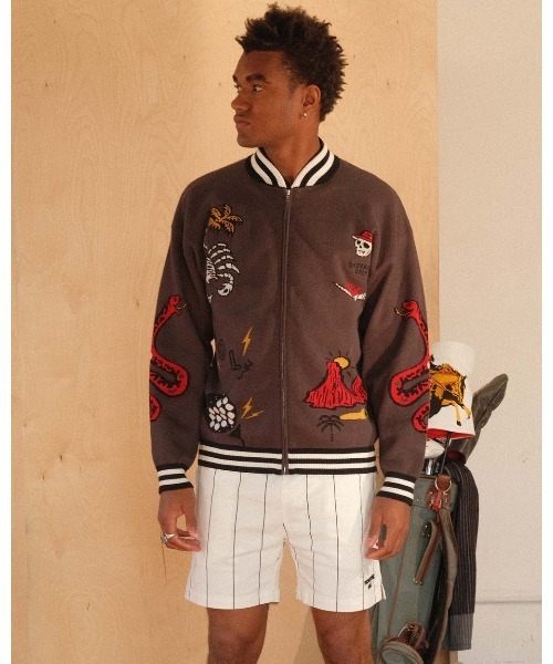 DEVEREUX GOLF（デヴァローゴルフ）の「Out of Bounds Knit Jacket（ブルゾン・メンズ・ブラウン・SMALL/MEDIUM）」の2枚目の写真