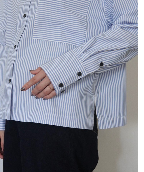 ZOZOMARKET（ゾゾマーケット）の「スーパーワイドスリーブリラクシーシャツ-ZOZOMARKET by ハヤシアンナ（シャツ/ブラウス・レディース・ライトブルー/オレンジ・マルチサイズ）」の11枚目の写真