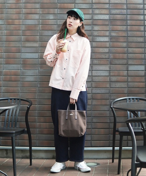 ZOZOMARKET（ゾゾマーケット）の「スーパーワイドスリーブリラクシーシャツ-ZOZOMARKET by ハヤシアンナ（シャツ/ブラウス・レディース・ライトブルー/オレンジ・マルチサイズ）」の14枚目の写真