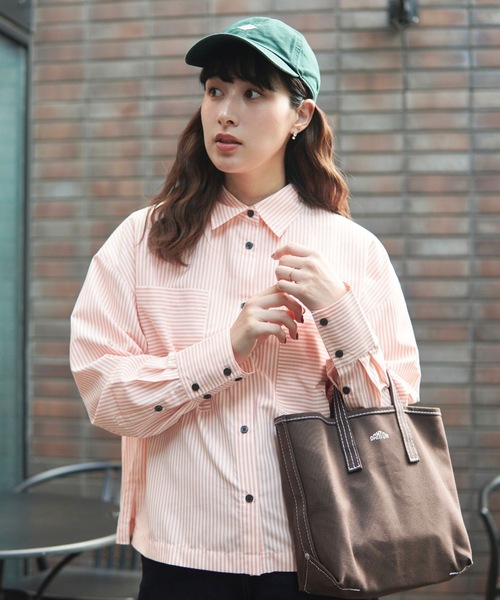 ZOZOMARKET（ゾゾマーケット）の「スーパーワイドスリーブリラクシーシャツ-ZOZOMARKET by ハヤシアンナ（シャツ/ブラウス・レディース・ライトブルー/オレンジ・マルチサイズ）」の17枚目の写真