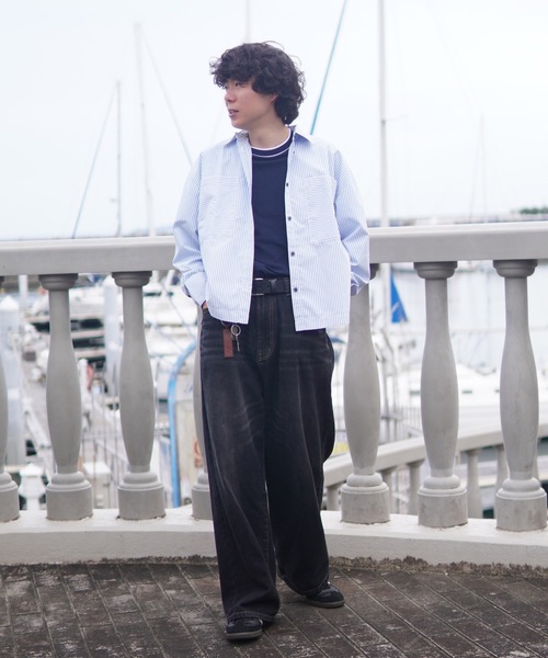 ZOZOMARKET（ゾゾマーケット）の「スーパーワイドスリーブリラクシーシャツ-ZOZOMARKET by ハヤシアンナ（シャツ/ブラウス・レディース・ライトブルー/オレンジ・マルチサイズ）」の15枚目の写真