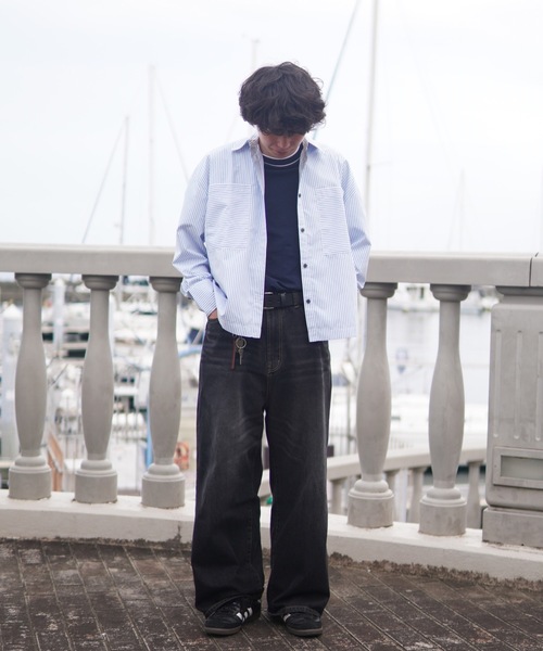 ZOZOMARKET（ゾゾマーケット）の「スーパーワイドスリーブリラクシーシャツ-ZOZOMARKET by ハヤシアンナ（シャツ/ブラウス・レディース・ライトブルー/オレンジ・マルチサイズ）」の16枚目の写真