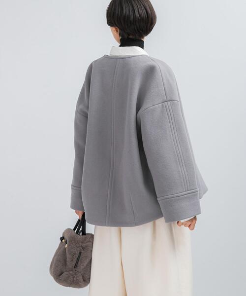 URBAN RESEARCH ROSSO WOMEN（アーバンリサーチ　ロッソ）の「LA TORREショートノーカラーコート（その他アウター・レディース・ネイビー/ベージュ系その他・38/36）」の8枚目の写真