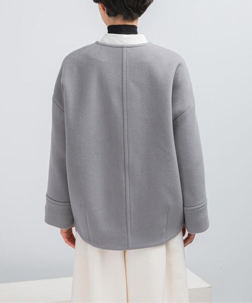 URBAN RESEARCH ROSSO WOMEN（アーバンリサーチ　ロッソ）の「LA TORREショートノーカラーコート（その他アウター・レディース・ネイビー/ベージュ系その他・38/36）」の12枚目の写真