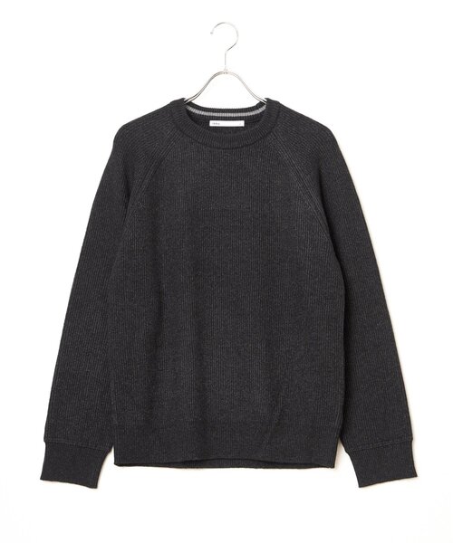 ikka(イッカ)の「【洗濯機で洗える】ウォッシャブル畦クルーネックニット(ニット/セーター・メンズ・ベージュ/チャコール/ネイビー/カーキ・M/L/XL/S)」の8枚目の写真