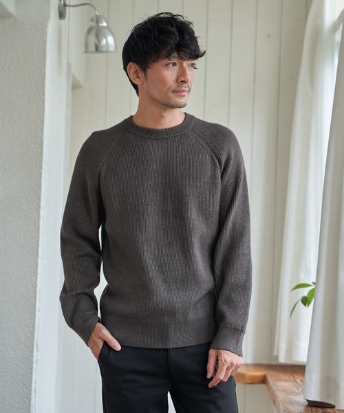 ikka(イッカ)の「【洗濯機で洗える】ウォッシャブル畦クルーネックニット(ニット/セーター・メンズ・ベージュ/チャコール/ネイビー/カーキ・M/L/XL/S)」の18枚目の写真