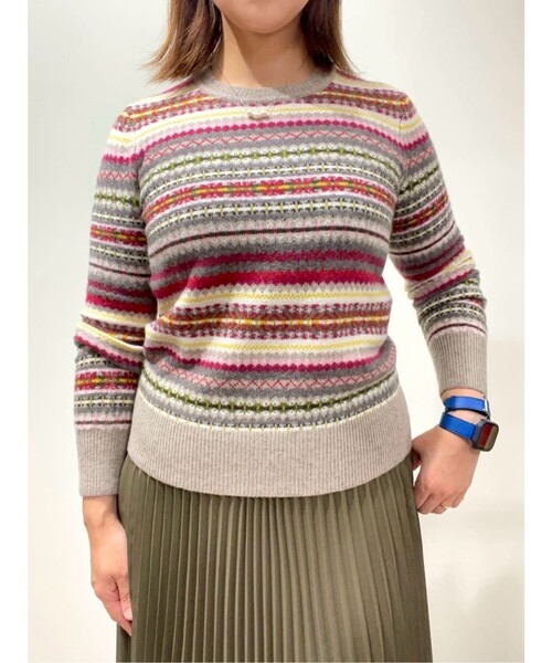 BROOKS BROTHERS(ブルックスブラザーズ)の「ラムズウール フェアアイル クルーネックセーター(ニット/セーター・レディース・ベージュ・LARGE/MEDIUM/SMALL/X-SMALL)」の7枚目の写真