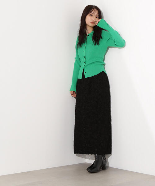 N.（N. Natural Beauty Basic）（エヌエヌナチュラルビューティーベーシック）の「【PS/低身長サイズ】カットジャガードナロースカート（スカート・レディース・レッド/オフホワイト/ブラック・P/S/MEDIUM）」の9枚目の写真